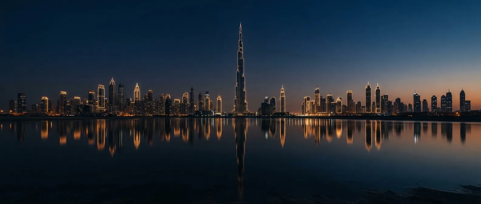 Dubai skyline at blue hour